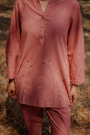 Dusty Pink Hand Embroidered Cotton Co-ord Set (set of 2)