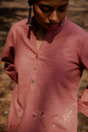 Dusty Pink Hand Embroidered Cotton Top