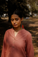 Dusty Pink Hand Embroidered Cotton Top