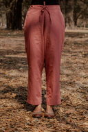 Dusty Pink Cotton Straight Pants