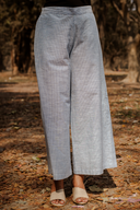 Blue Striped Cotton Pleated Kurta Set (Set of 2)