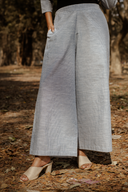 Blue Striped Hand Embroidered Cotton Three Panel Kurta Set (set of 2)