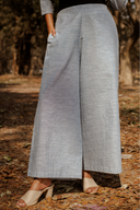 Blue Striped Cotton Pleated Kurta Set (Set of 2)