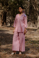 Red Striped Relaxed Fit Cotton Co-ord Set (set of 2)