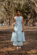Powder Blue Cotton Sleeveless Kurta Set (set of 2)
