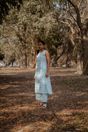 Powder Blue Cotton Sleeveless Kurta Set (set of 2)
