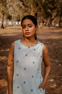 Powder Blue Cotton Sleeveless Kurta Set (set of 2)