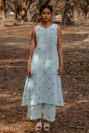 Powder Blue Cotton Sleeveless Kurta Set (set of 2)