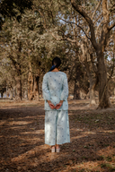 Powder Blue Cotton Woven Buti Gathers Co-ord Set (set of 2)