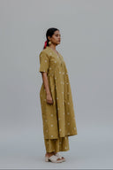 Mustard Cotton Woven Buti Kurta Set (set of 2)
