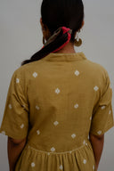Mustard Cotton Woven Buti Kurta Set (set of 2)