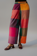Mustard Multicolour Checks Handloom Cotton Antifit Co-ord Set with Button Detailing (set of 2)