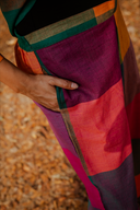 Mustard Multicolour Checks Handloom Cotton Antifit Co-ord Set with Button Detailing (set of 2)
