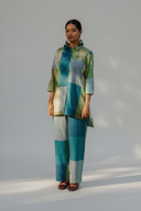 Lime Checks Handloom Cotton High-Low Co-ord Set (set of 2)
