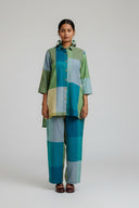 Lime Checks Handloom Cotton High-Low Co-ord Set (set of 2)