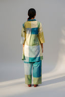 Lime Checks Handloom Cotton High-Low Shirt