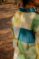 Lime Checks Handloom Cotton High-Low Shirt