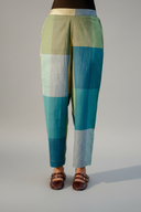 Lime Checks Handloom Cotton High-Low Shirt