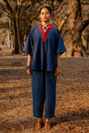 Indigo Handloom Cotton Antifit Co-ord Set (set of 2)
