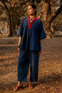 Indigo Handloom Cotton Antifit Co-ord Set (set of 2)