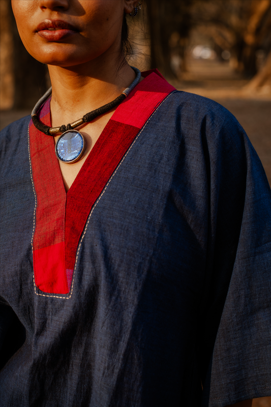 Indigo Handloom Cotton Antifit Co-ord Set (set of 2)