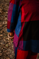 Red-Blue Checks Handloom Cotton Antifit Co-ord Set with Button Detailing (set of 2)