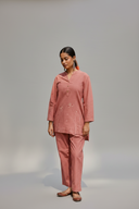 Dusty Pink Hand Embroidered Cotton Co-ord Set (set of 2)