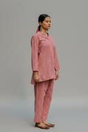Dusty Pink Hand Embroidered Cotton Co-ord Set (set of 2)