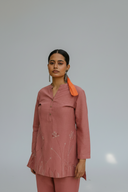 Dusty Pink Hand Embroidered Cotton Co-ord Set (set of 2)