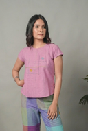 Pastel Pink Hand Embroidered Handloom Cotton Top