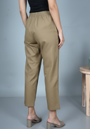 Mud Brown Handloom Cotton Flared Pants