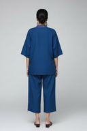 Indigo Handloom Cotton Antifit Co-ord Set (set of 2)