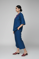 Indigo Handloom Cotton Antifit Co-ord Set (set of 2)