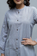Grey Handloom Cotton Shirt Top