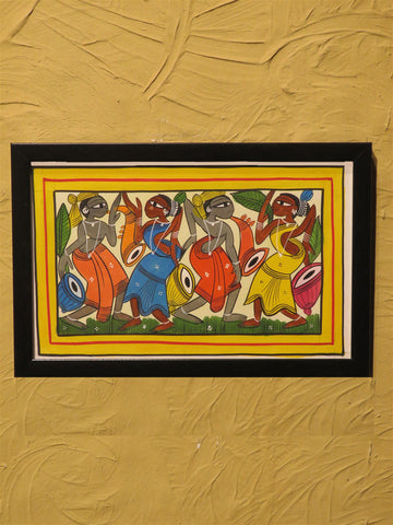The Tribal Gathering Patachitra Hand Painted Wall Art
