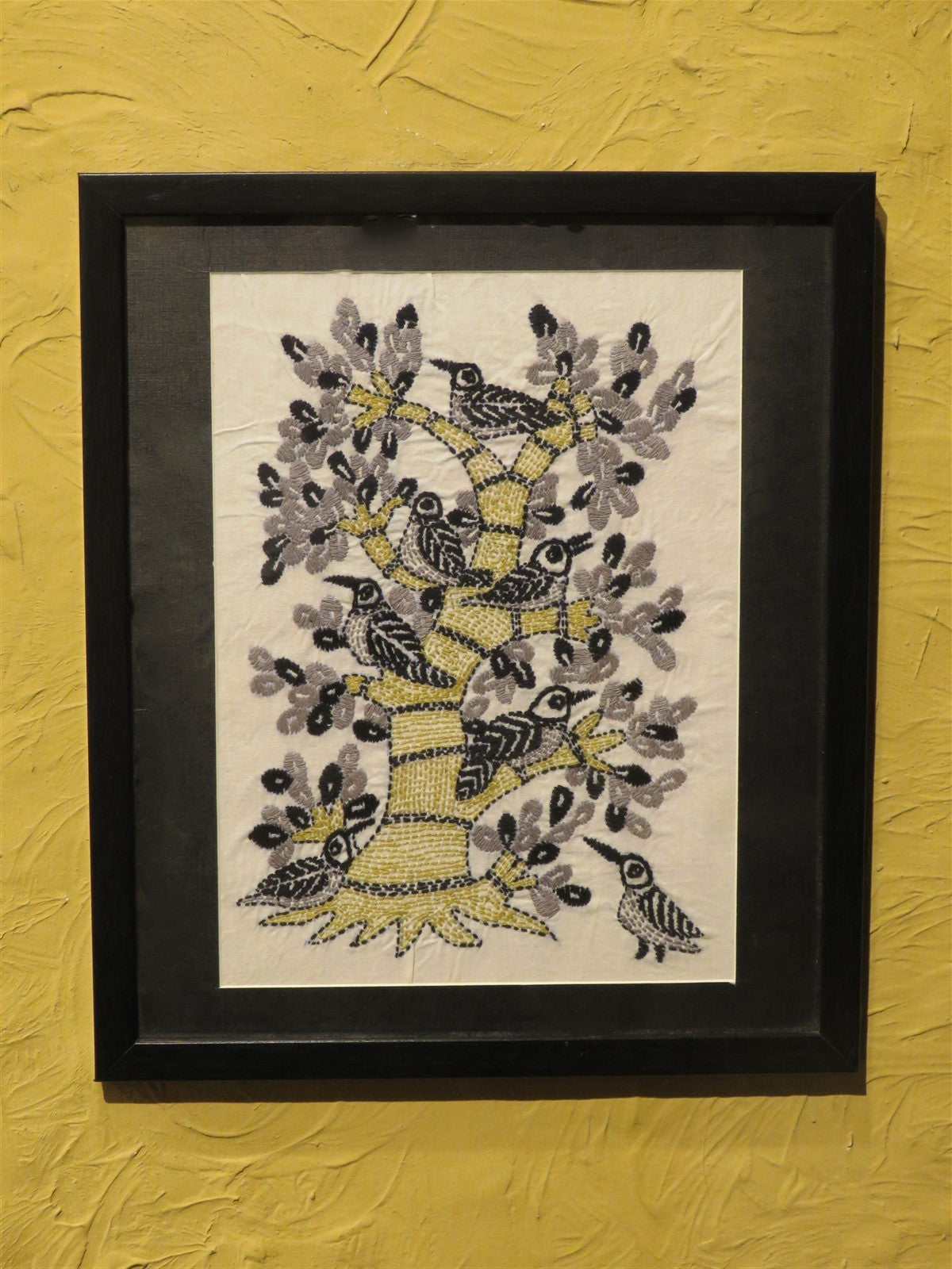 Bengal Kantha Bird Hand Embroidered Wall Hanging