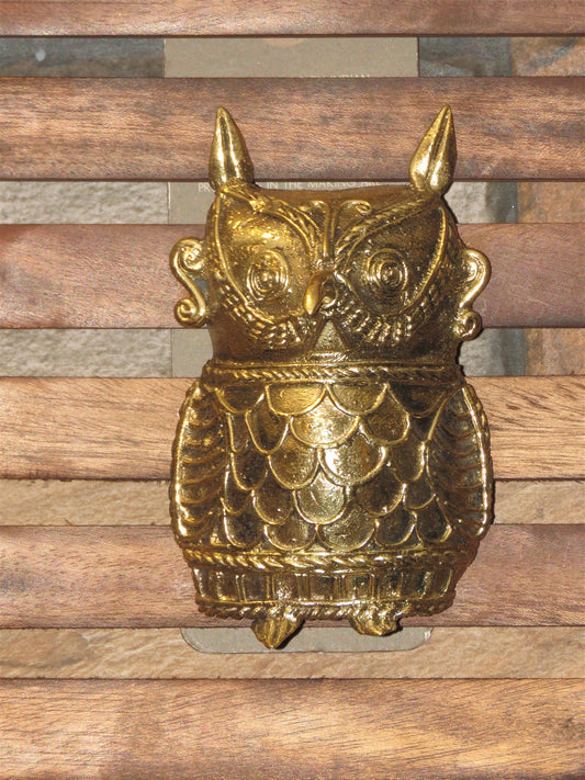 Wood & Dhokra Craft Owl Wall Hanging