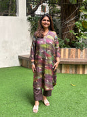 Plum Tassar Silk Kadambini Dress