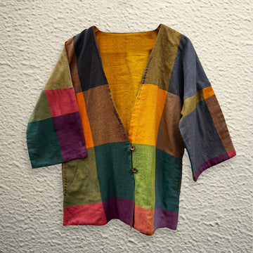 Mustard Handwoven Kimono Style Jacket