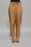 Mud Brown Hand Embroidered Cotton Co-ord Set (set of 2)