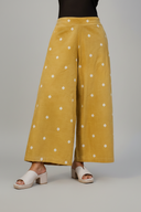Mustard Cotton Woven Buti Sleeveless Co-ord Set (set of 2)
