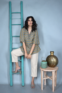 Ajrakh Zigzag Hand Block Printed Antifit Top