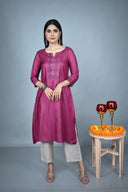 Grey Silk Blend Flared Pants