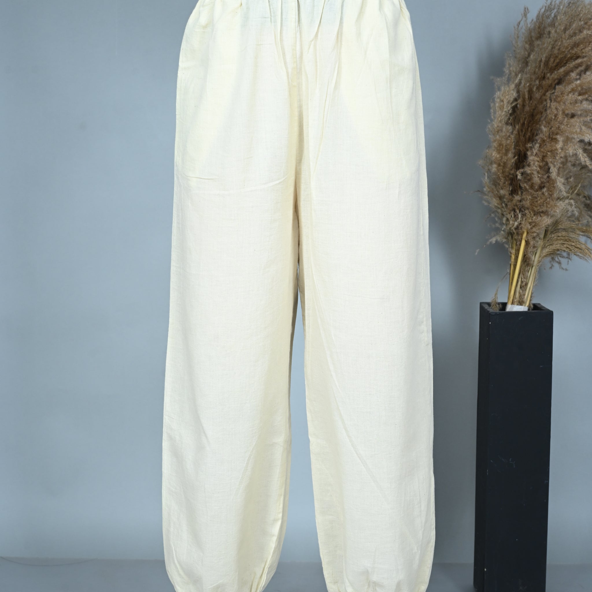 Ivory Pathani Pants with Ajrakh Detailing