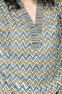 Ajrakh Zigzag Hand Block Printed Antifit Top