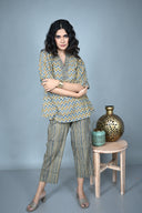 Ajrakh Zigzag Hand Block Printed Anti-Fit Top