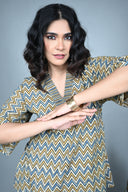 Zigzag Ajrakh Hand Block Printed Cotton Anti-Fit Co-ord Set (set of 2)