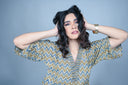 Ajrakh Zigzag Hand Block Printed Anti-Fit Top