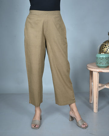 Mud Brown Handwoven Straight Pants
