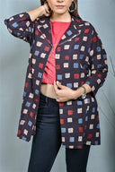 Black Ajrakh Hand Block Printed Hand Embroidered Overlay